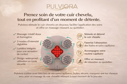 Pulviora - Masseur de cuir chevelu waterproof